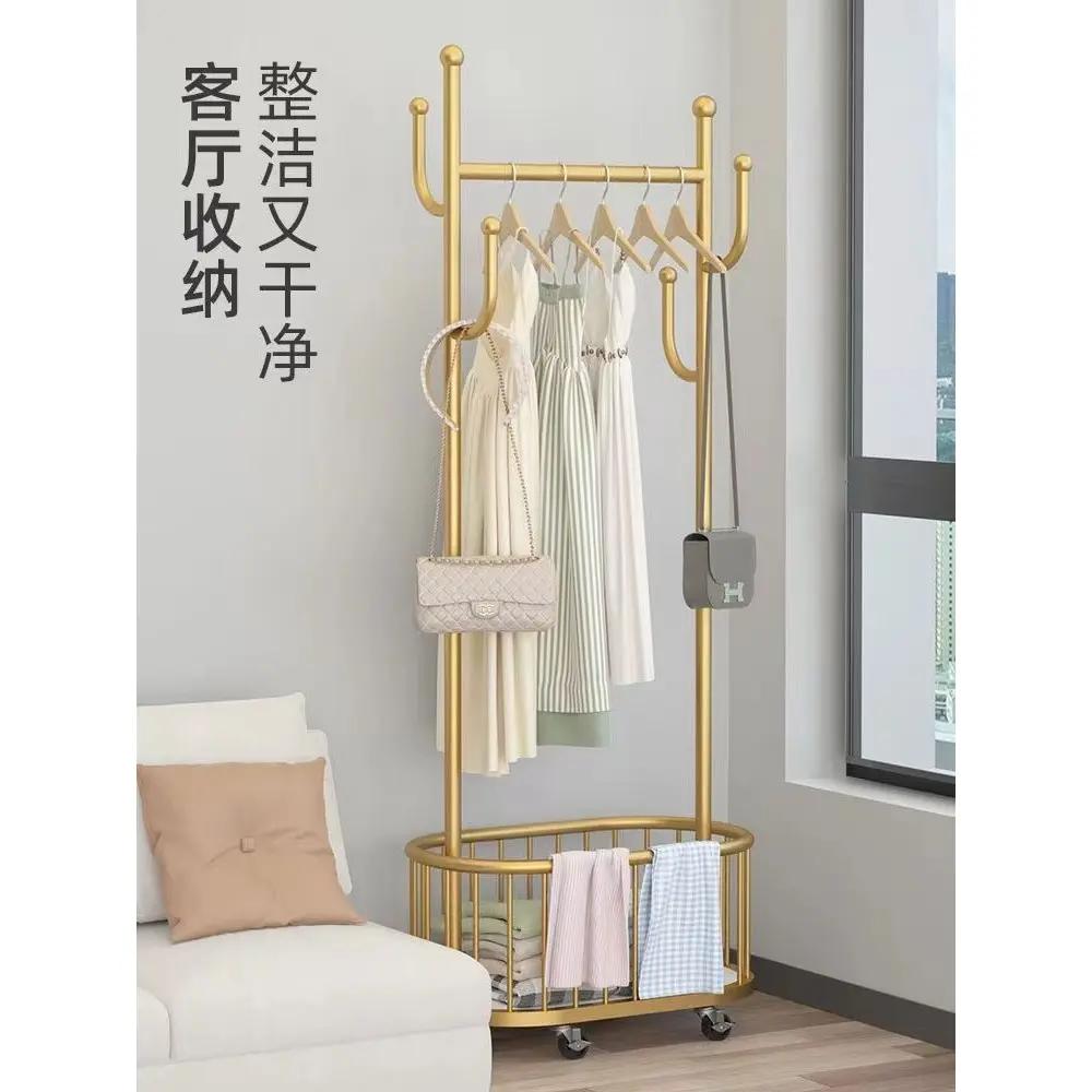 【小扬哥推荐】推荐带轮可移动衣帽架卧室落地挂衣架加粗北欧轻奢