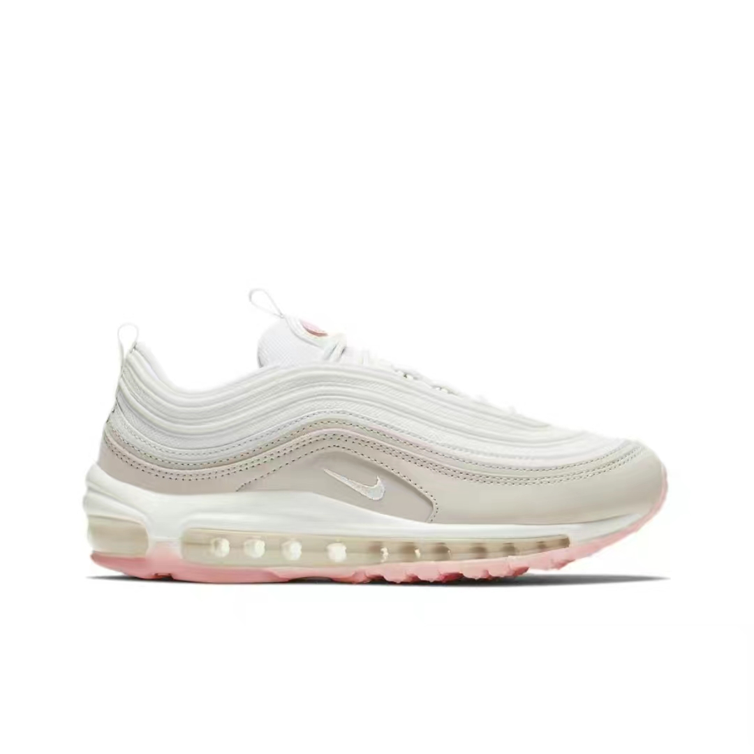 耐克/Nike Air Max 97 减震防滑低帮跑步鞋女款米粉白CT1904-100_二手