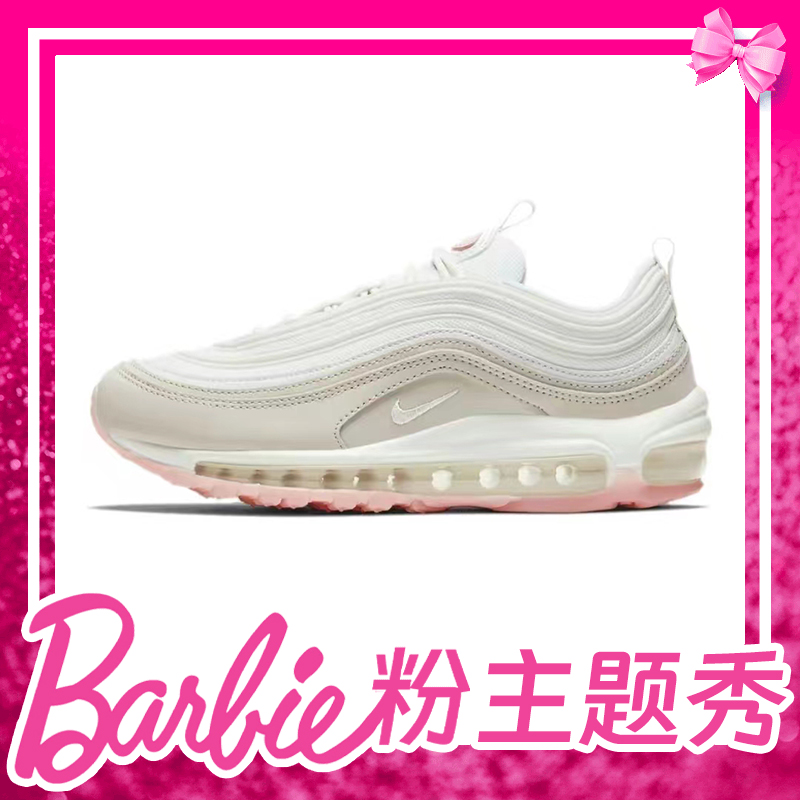 耐克/Nike Air Max 97 减震防滑低帮跑步鞋女款米粉白CT1904-100_二手