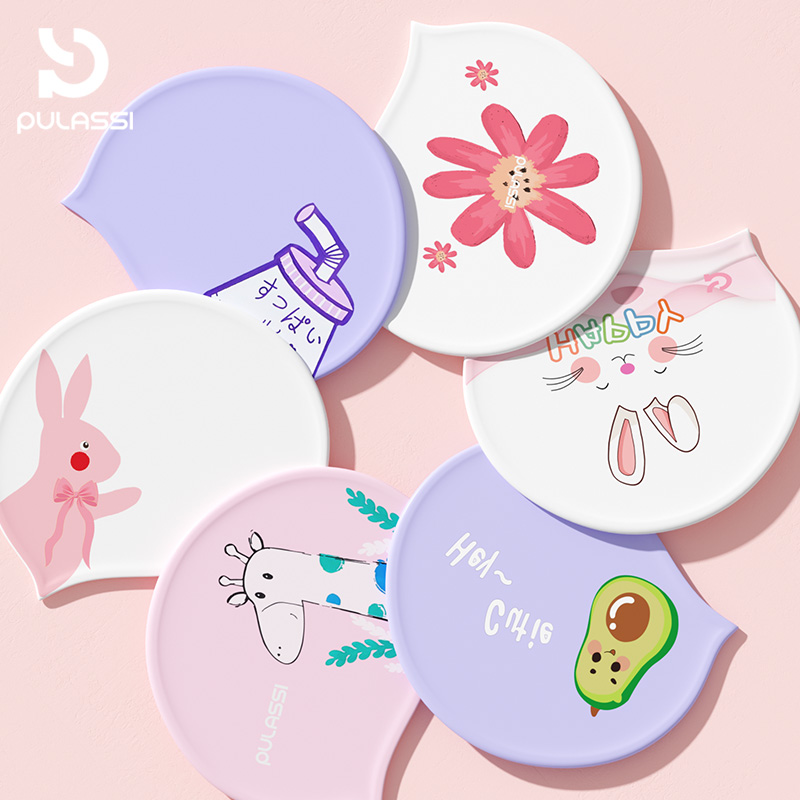 儿童泳帽卡通可爱防水不勒头男童硅胶游泳帽女童宝宝女孩防晒帽子