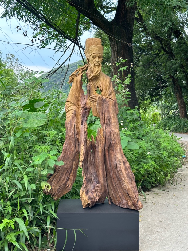 苏轼苏东坡楠木材质风化脱骨老料手工雕刻根雕雕塑作品落地摆件