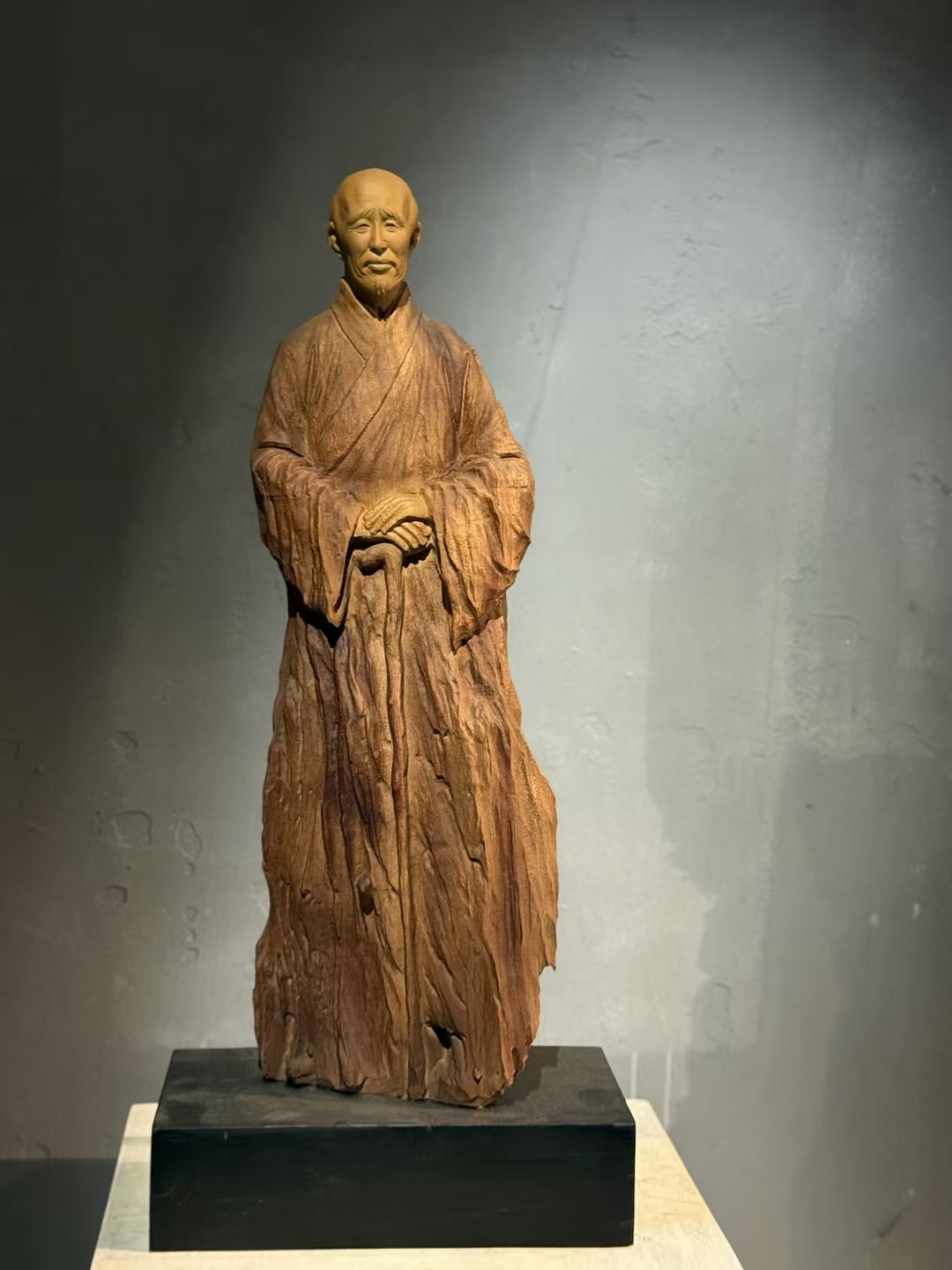 弘一法师李叔同香樟木风化脱骨老料木艺手工雕刻根雕桌面摆件