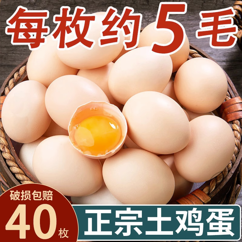 【新店正宗】土鸡蛋农家散养笨鸡蛋新鲜柴鸡蛋整箱批发10-40枚egg
