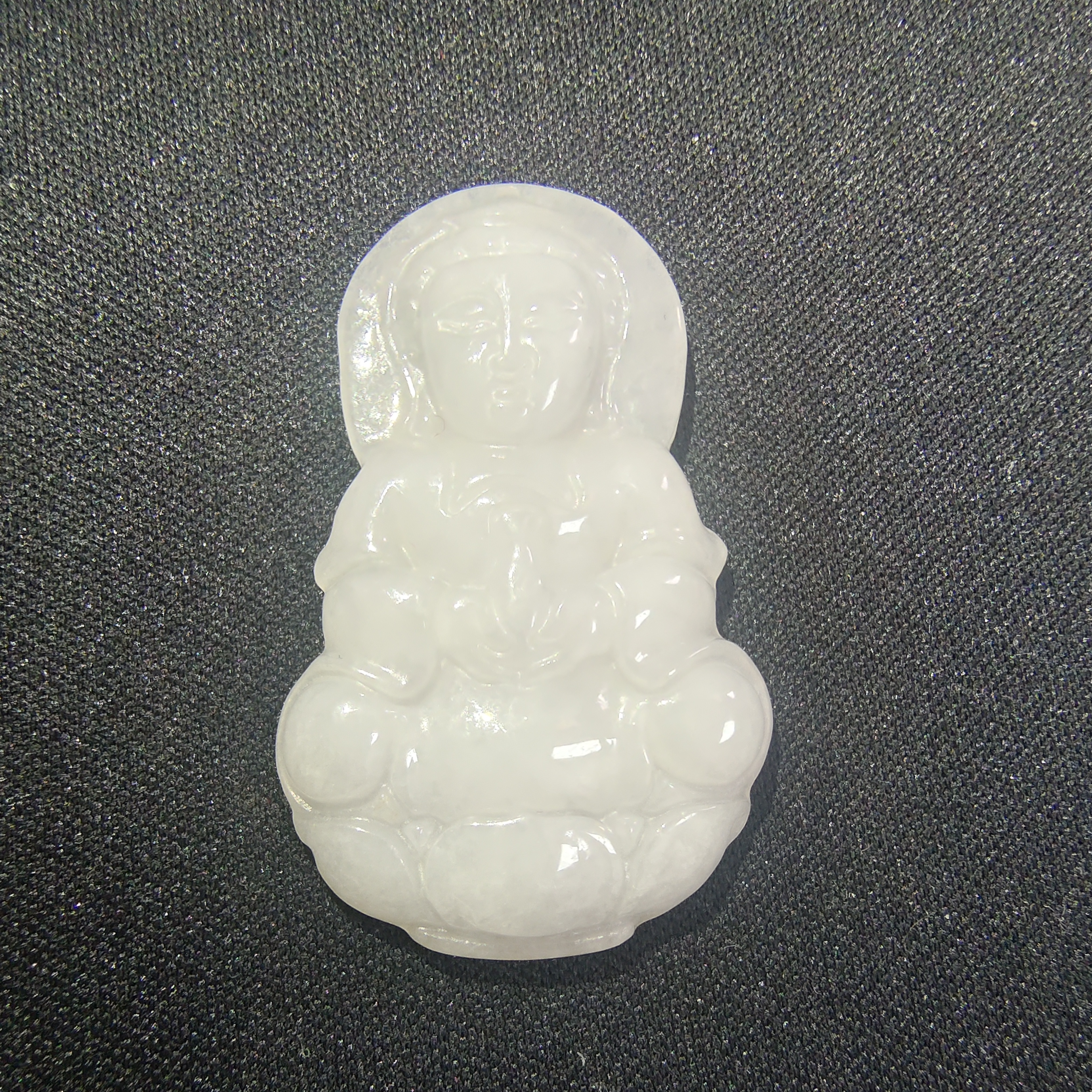 翡翠【观音】吊坠挂件气质白色【42】