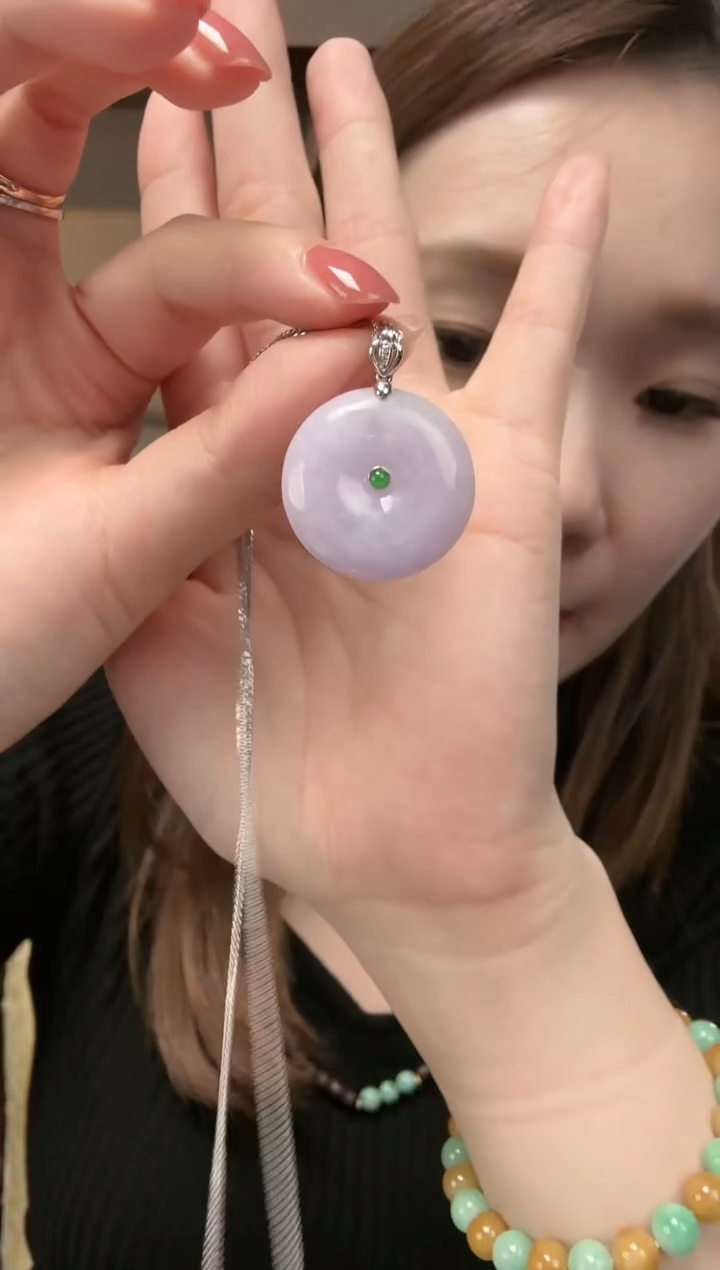 【闪购商品】翡翠吊坠(赠链)18K金镶嵌0-13平安扣