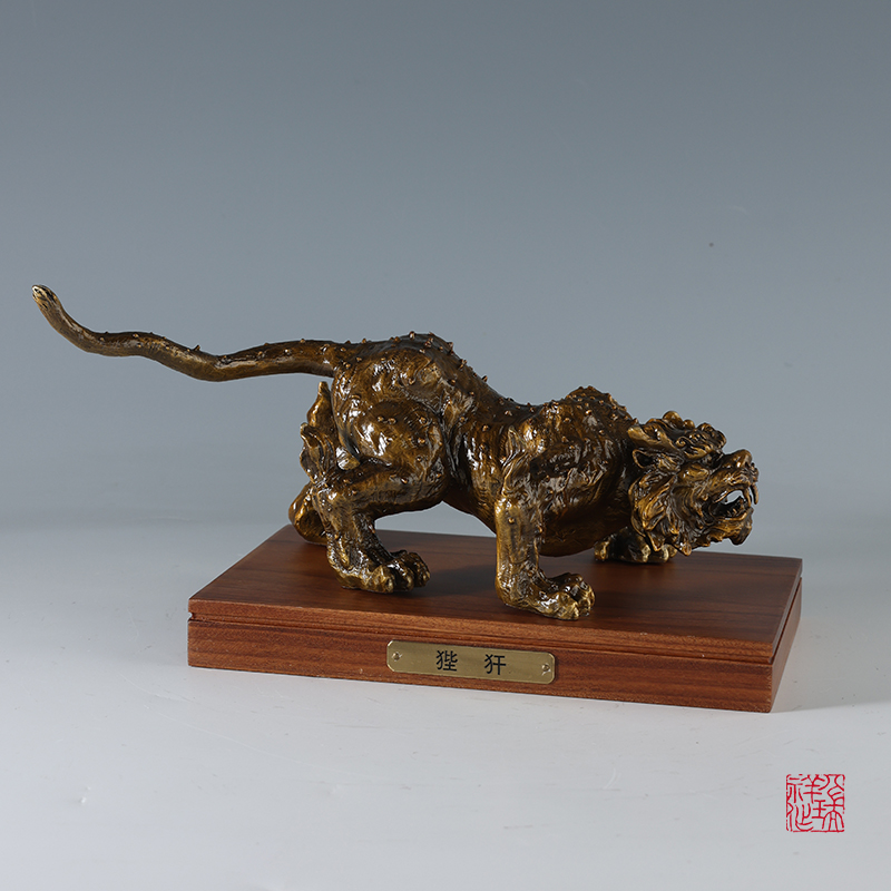 八瑞祥黄铜狴犴摆件龙生九子神兽客厅玄关装饰办公室公司开业礼品