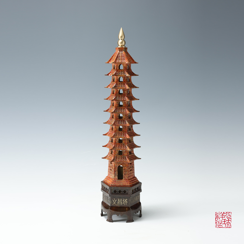 八瑞祥文昌塔铜摆件九层装饰金榜题名步步高升办公桌学生书房摆设