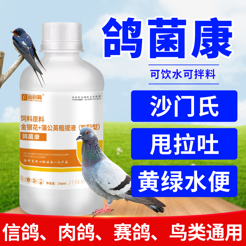 金科昊【鸽菌康】鸽子肉鸽赛鸽沙门氏大肠杆菌专用鸽甩拉吐拉绿便用