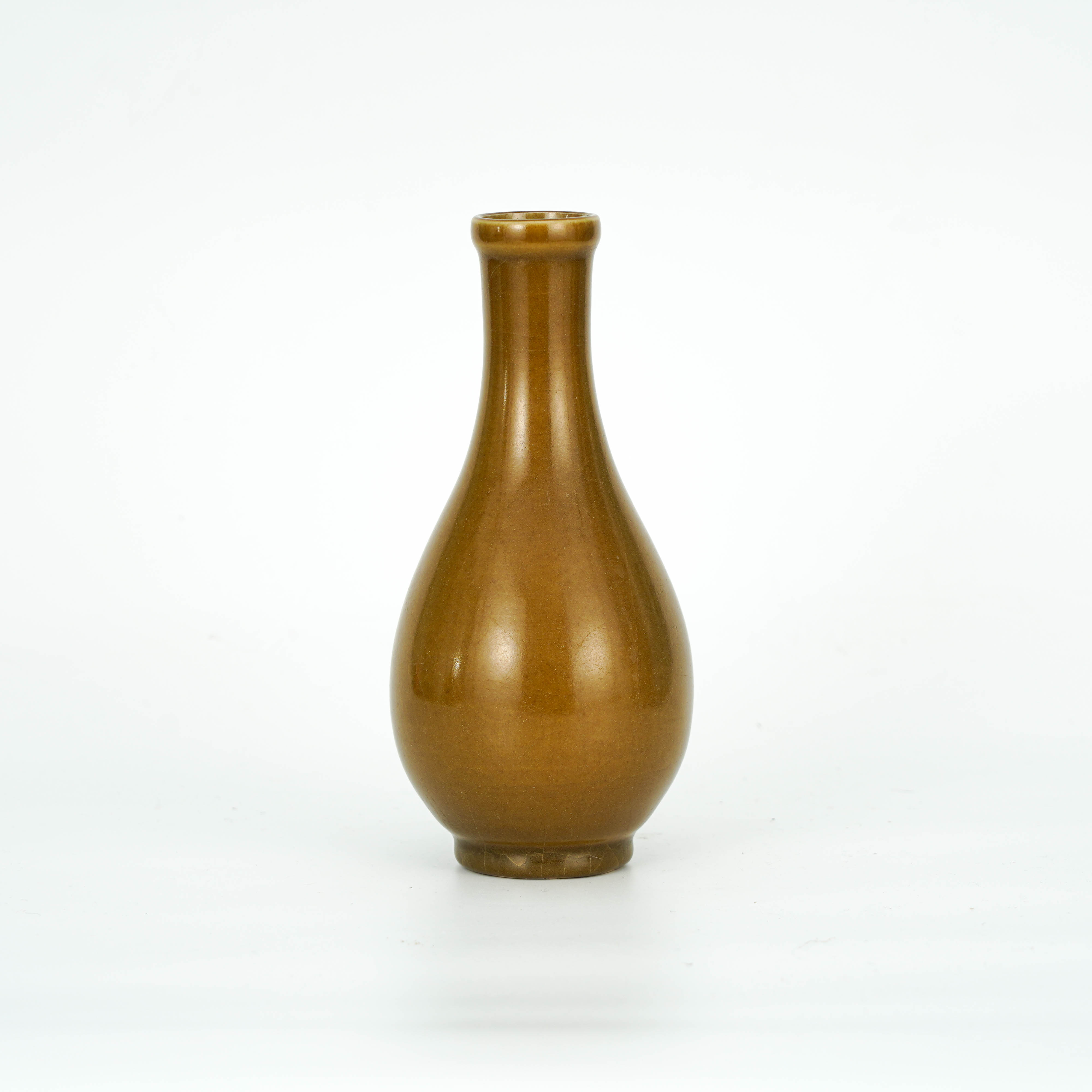 (AB3)3QS31316明龙泉米黄釉赏瓶 古董瓷器