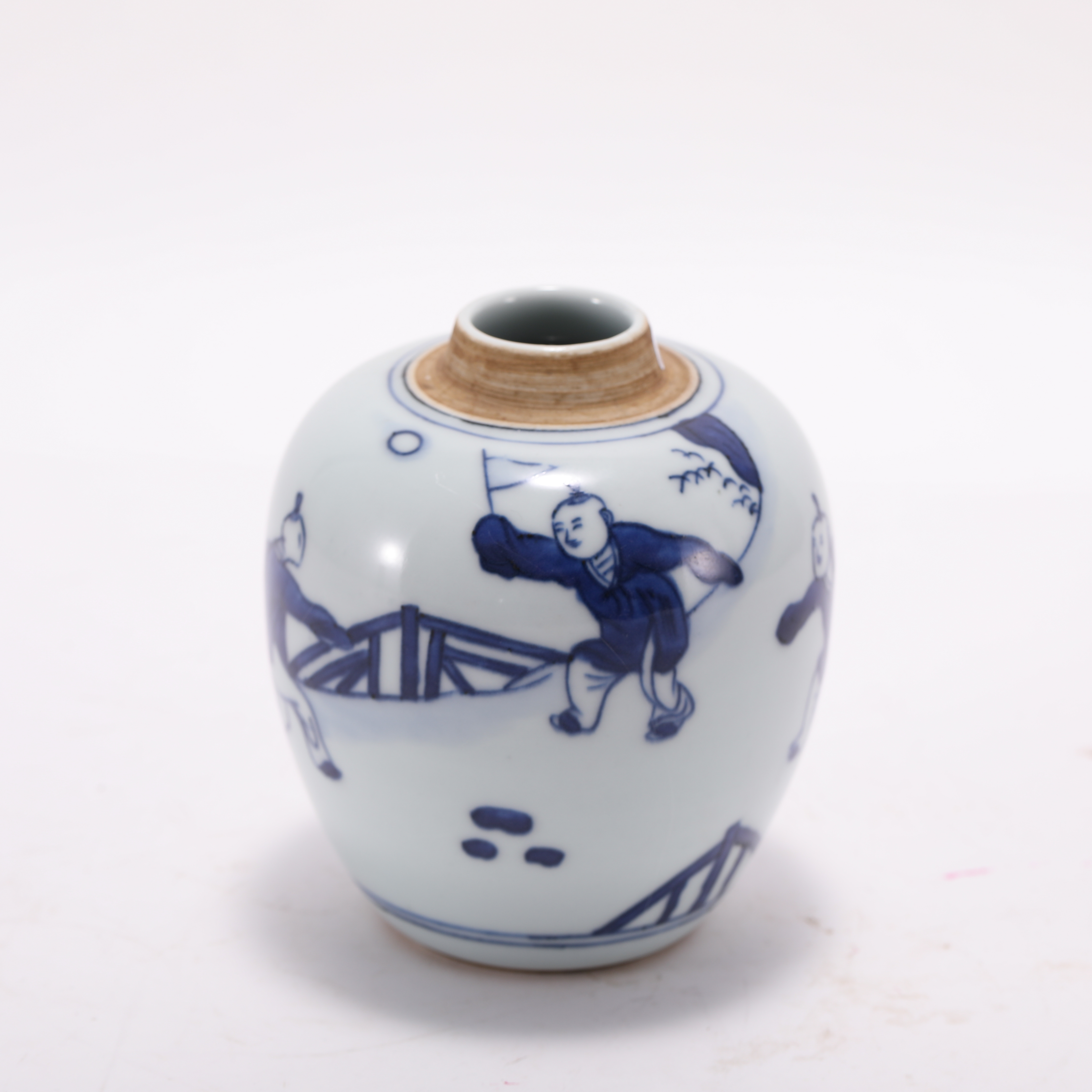 （AC7）Q108820清康熙青花婴戏图纹罐