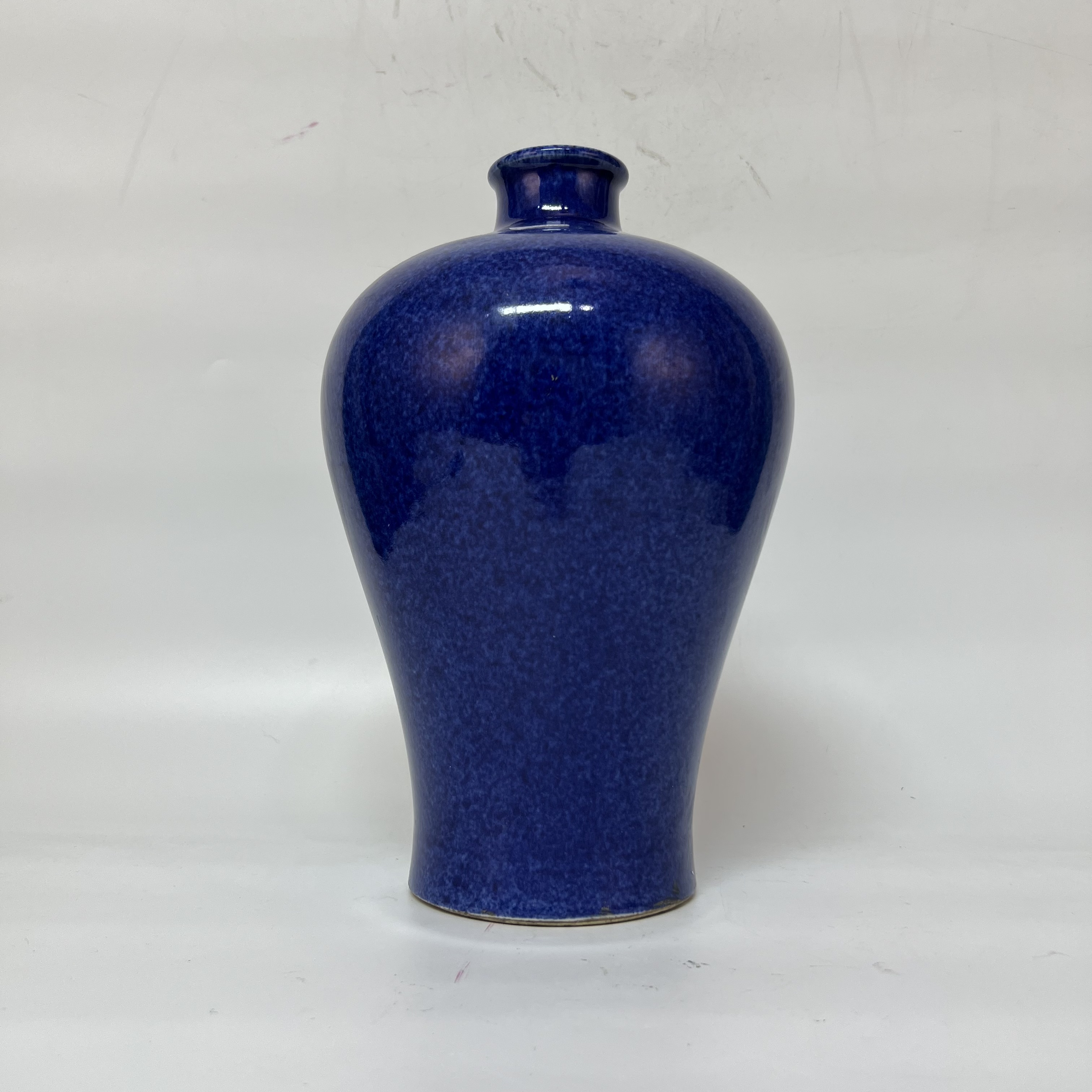 (A6)DZZ71202清中期洒蓝釉梅瓶 古董瓷器