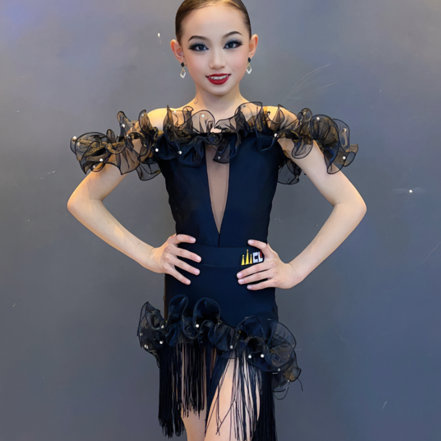 创丽舞服小米同款夏季魔法公主拉丁舞服套装