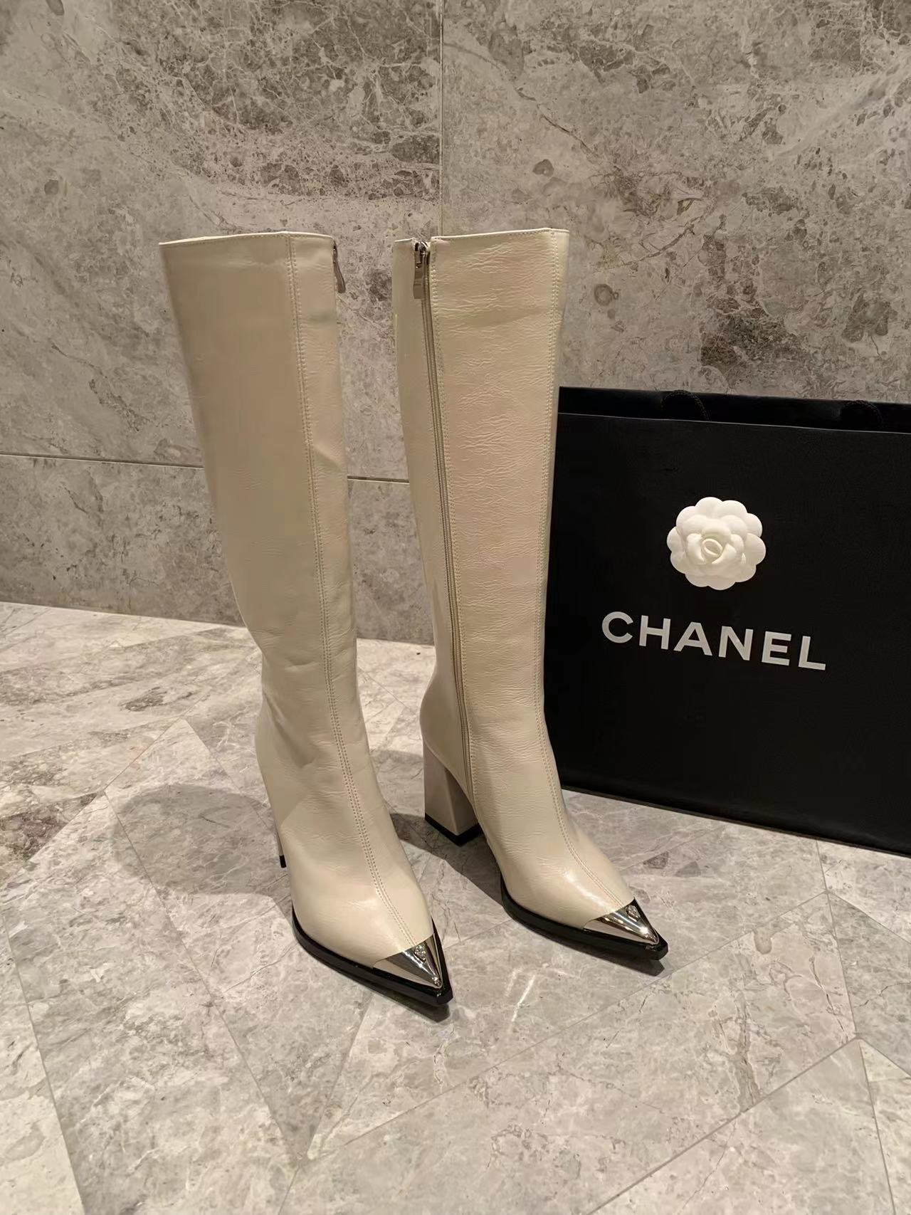 WN轻奢定制2024秋冬新款时尚百搭显瘦粗跟尖头及膝靴A6005