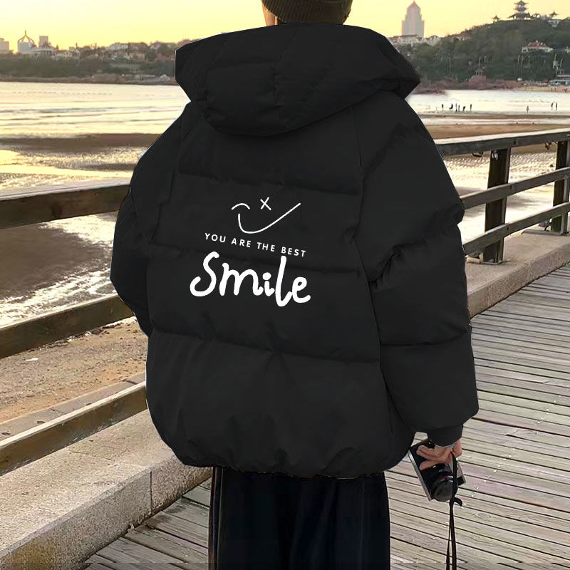 波司登2023新款冬季连帽面包服男港风宽松印花羽绒服休闲潮流青年