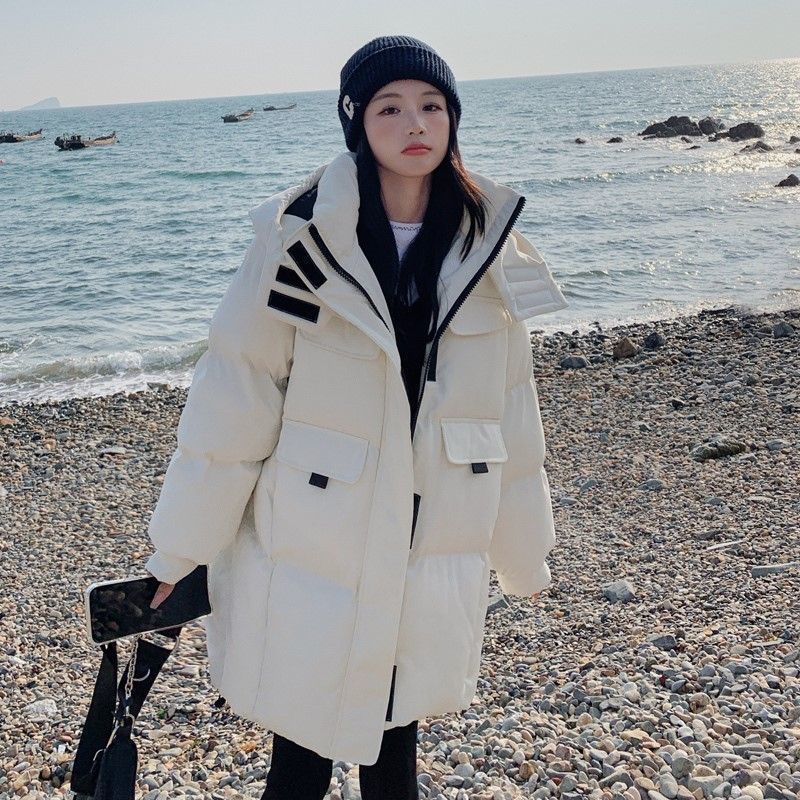 波司登高级感爆款连帽白色羽绒羽绒服女款2023年冬季新款加厚中长