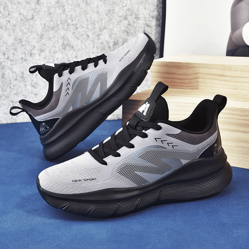 曼巴布朗正品皮面时尚减震跑步运动鞋男女款休闲舒适轻便25926