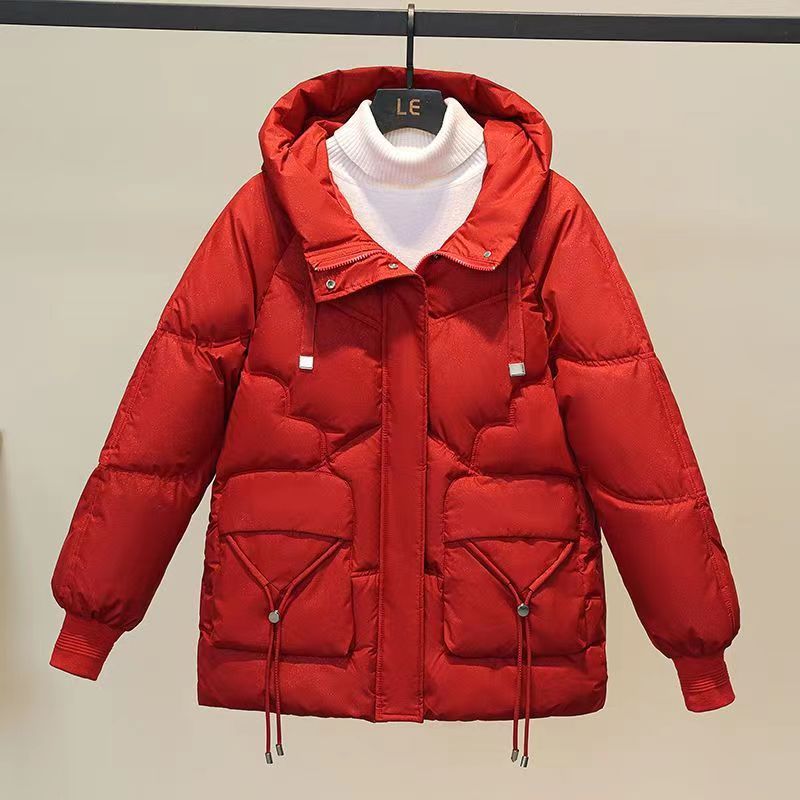 雪中飞2023新款亮闪闪羽绒棉服女韩版宽松加厚棉衣中长款亮晶晶棉