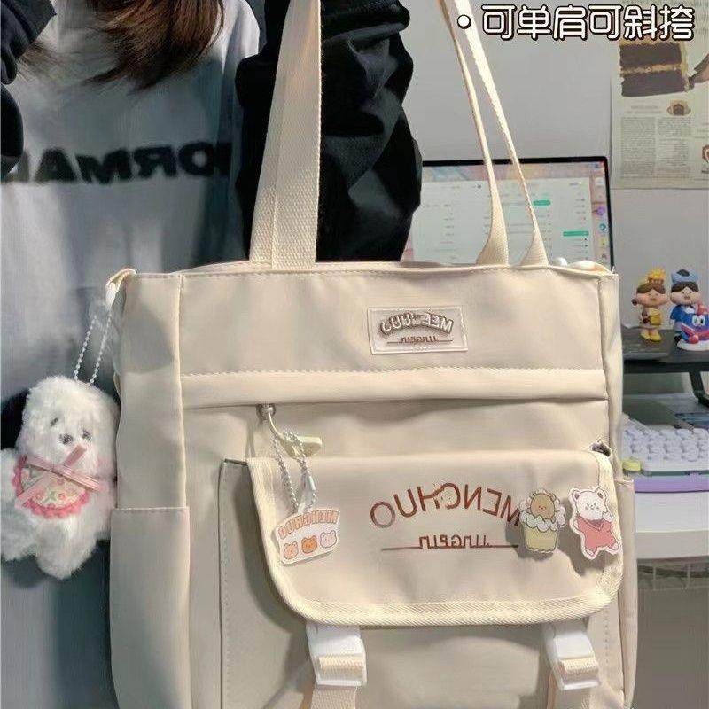 日系ins风学院风包包女韩版大容量斜挎包少女学生上课单肩包A13