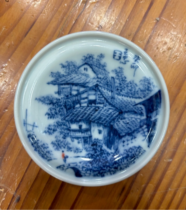 柴窑青花瓷角楼盖置