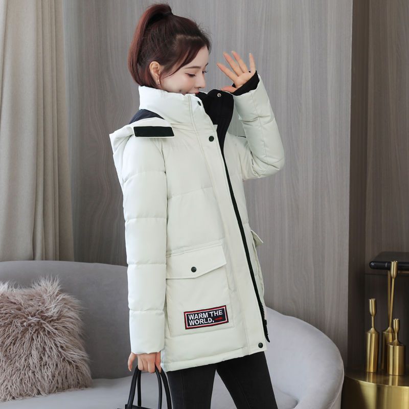 羽绒服2023新款工装中长款女洋气韩版百搭冬季加厚保