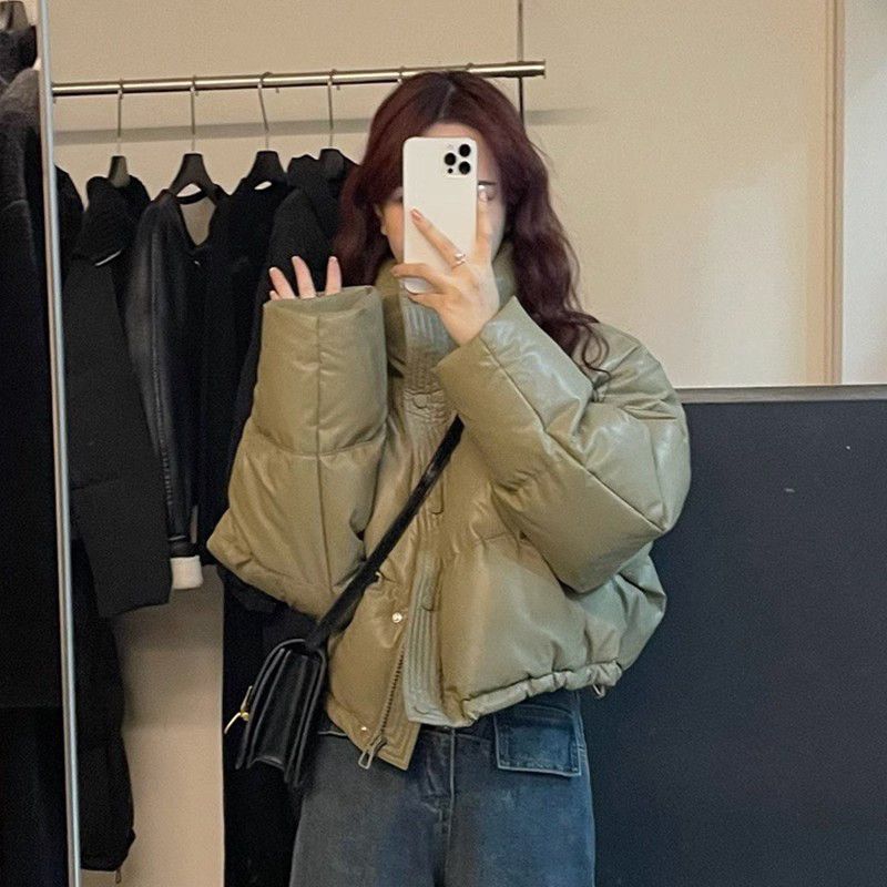 羽绒服女短款2023新款冬季加厚立领小个子女生