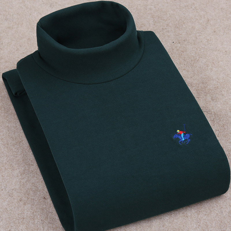 精品德绒】秋冬男士长袖加绒中高领毛衣保暖圆领打底针织衫1/2件