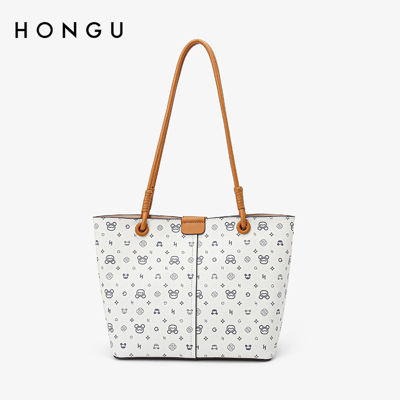 HONGU/•X系列女士包包时尚印花大容量托特包休闲手提包潮H5154947