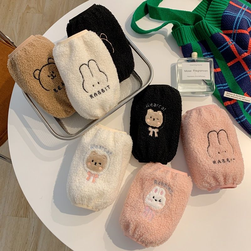 儿童大号羊羔毛袖套女童宝宝耐脏防污保暖套袖男童小女孩秋冬护袖