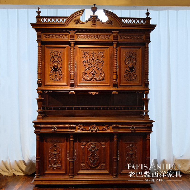老巴黎｜西洋古董家具 法国文艺复兴之亨利二世风格核桃木餐边柜