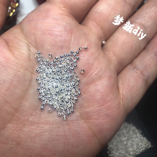 足银银制品 光珠，diy配件卡2-4大小孔