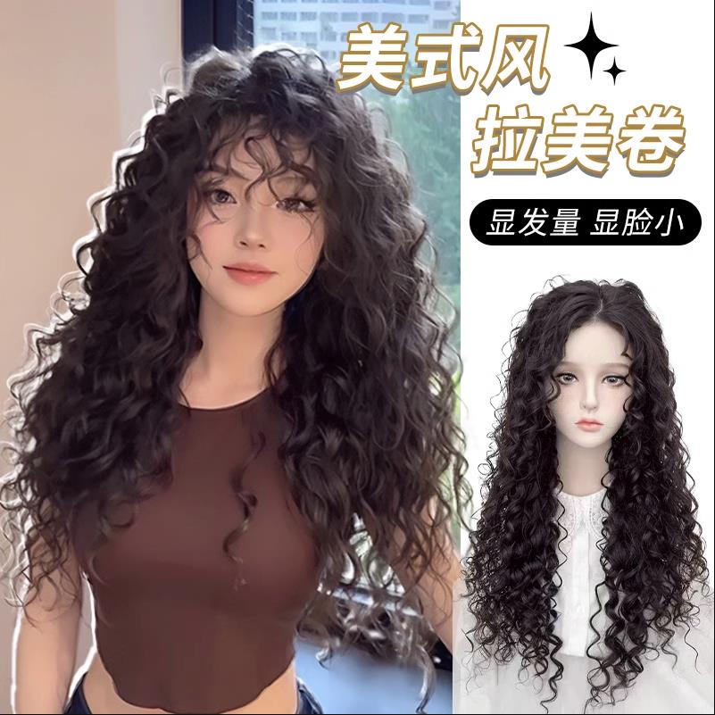 拉美卷假发女全头套羊毛卷钩针辫欧美仿真长卷发蓬松美式泡面头