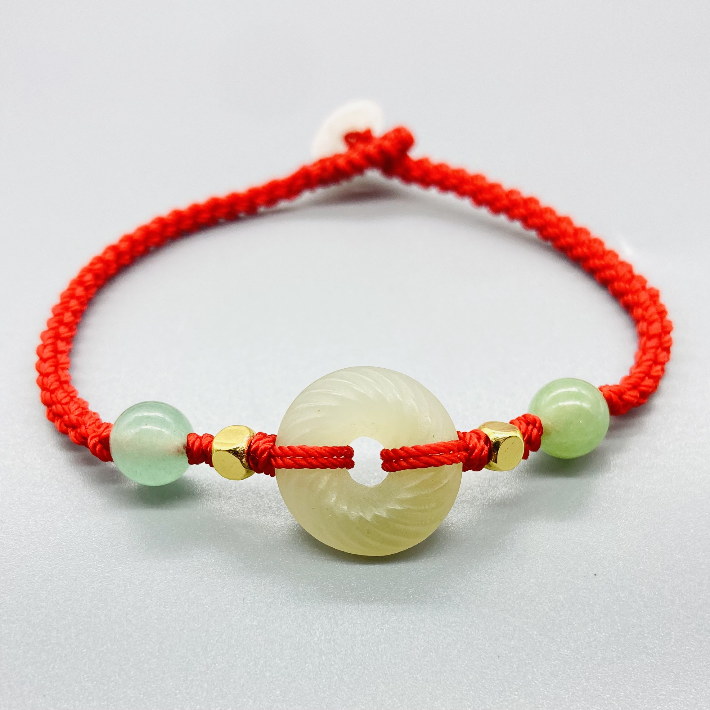 和田玉平安扣红绳手链纯手工编织精美大气时尚百搭男士女士可戴