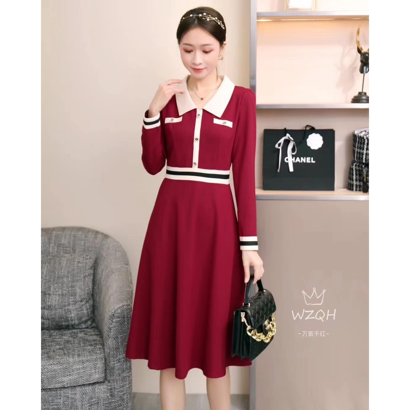 2023【LMY】-修身减龄连衣裙显瘦气质秋冬秋季