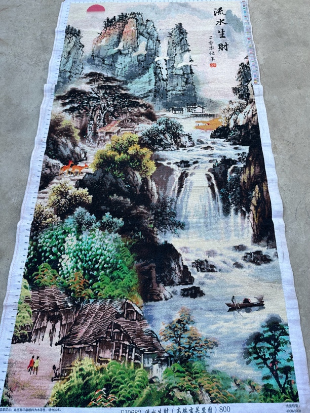 流水生财玄关满绣