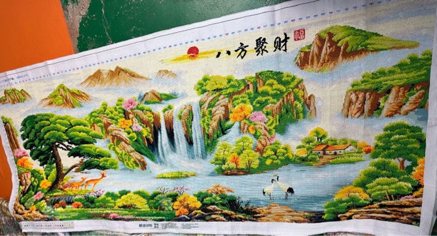 2.3米✖️88八方聚财满绣十字绣成品