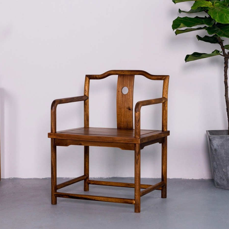 南美胡桃木休闲新中式梧栖客椅实木古典家具椅子茶椅椅子圈椅