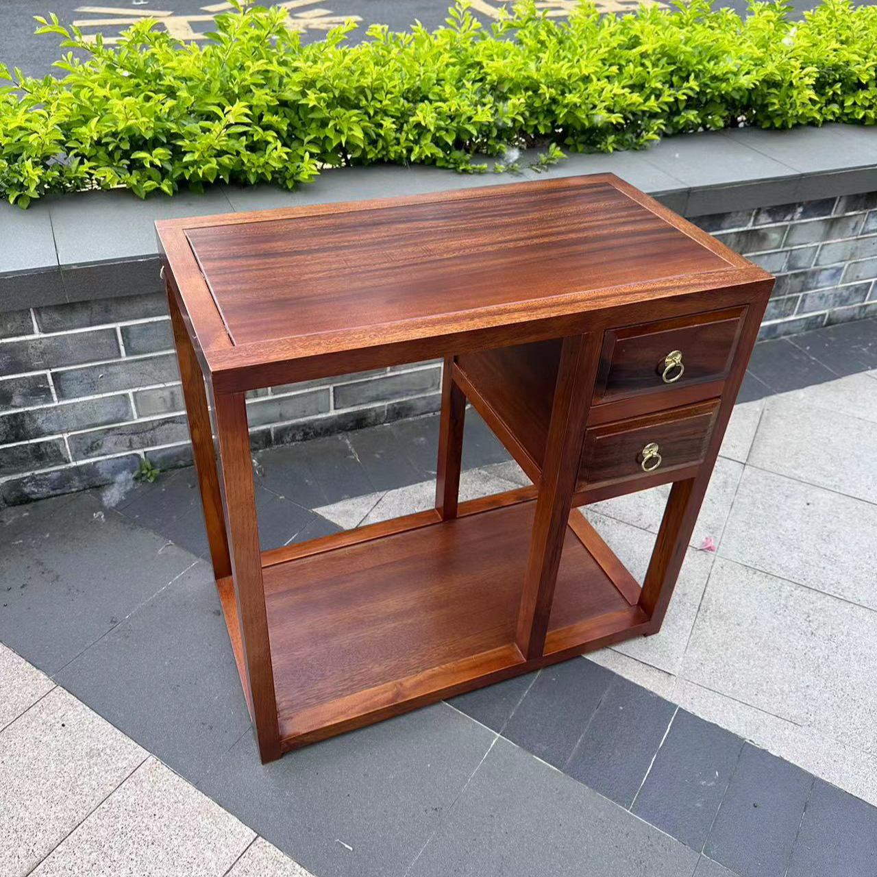 【嘉鸿兴家居】新中式双抽平面茶水柜小边几沙发茶几茶边柜餐边柜