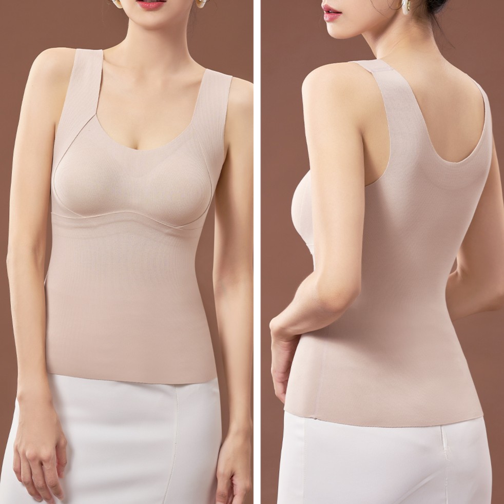 【琴姐高定】小太阳保暖新款舒适桑蚕丝背心聚拢修身收副乳磨毛美背