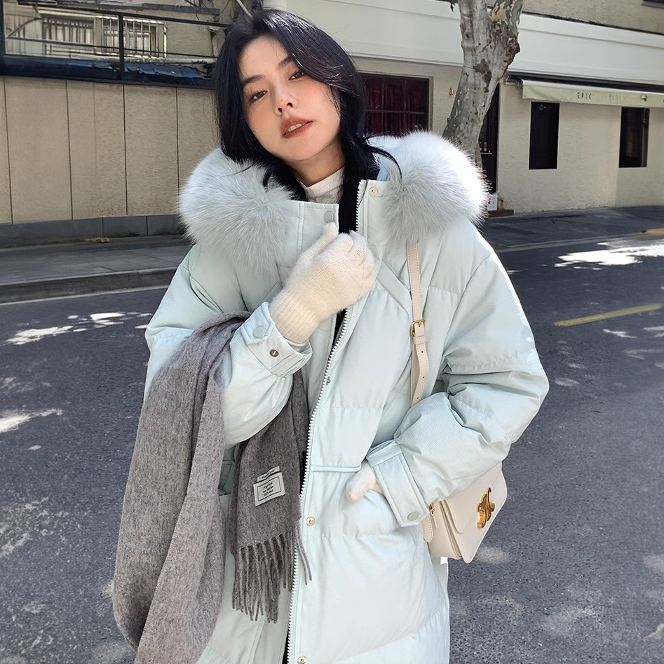 羽绒服年女款新款中长款时尚学院风高级感加厚长款冬季外套保暖