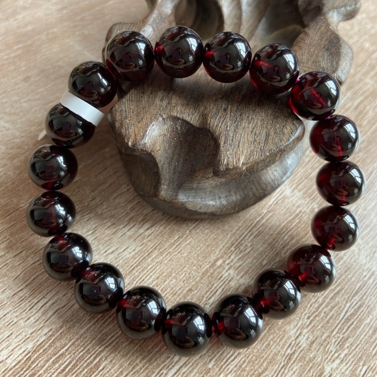 【炎玉阁】卡10.0mm天然石榴石手串酒红单圈毕业级母亲节礼物