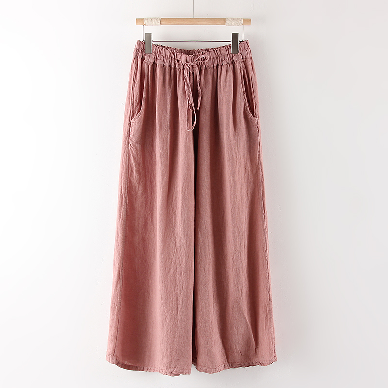 【云目悠悠】重磅汉麻阔腿裤女裤垂感直筒裤-2024556