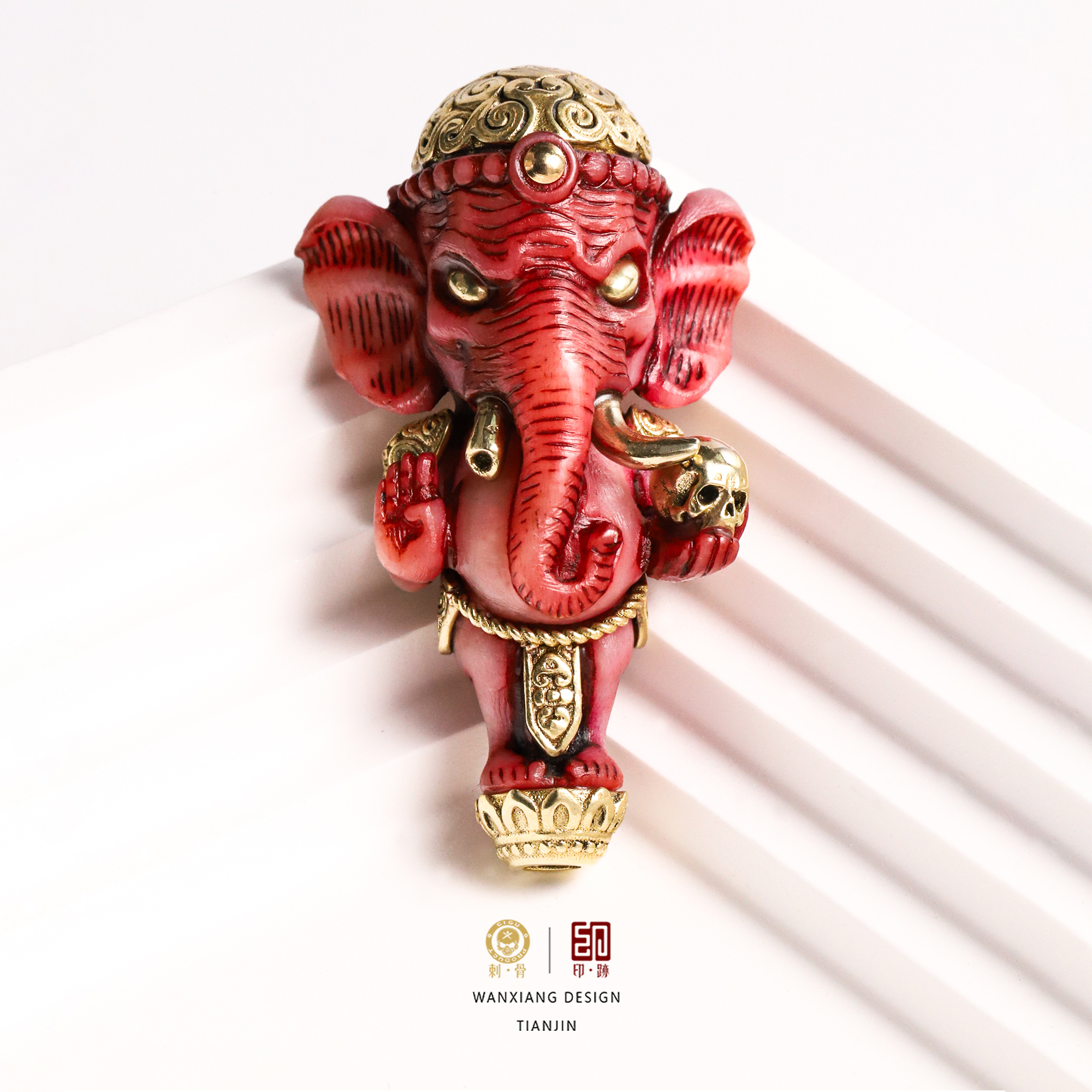 万象出品 镇财勇 粉色象神 铜像 10g