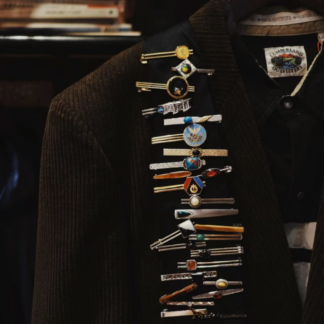 领带夹男士款时尚休闲百搭复古个性轻奢潮流重工韩版条纹简约镶钻