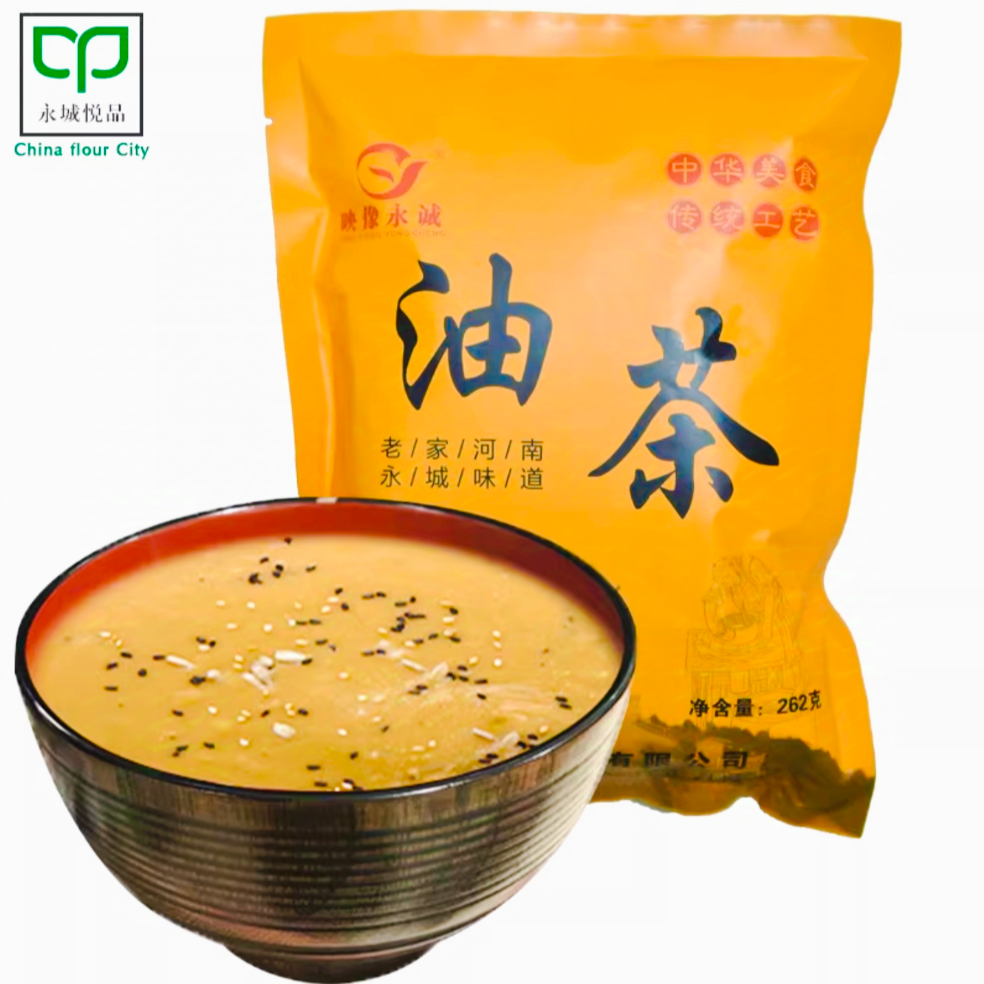 河南特产 壶冲油茶特色小吃咸汤豆腐皮芝麻面筋花生汤