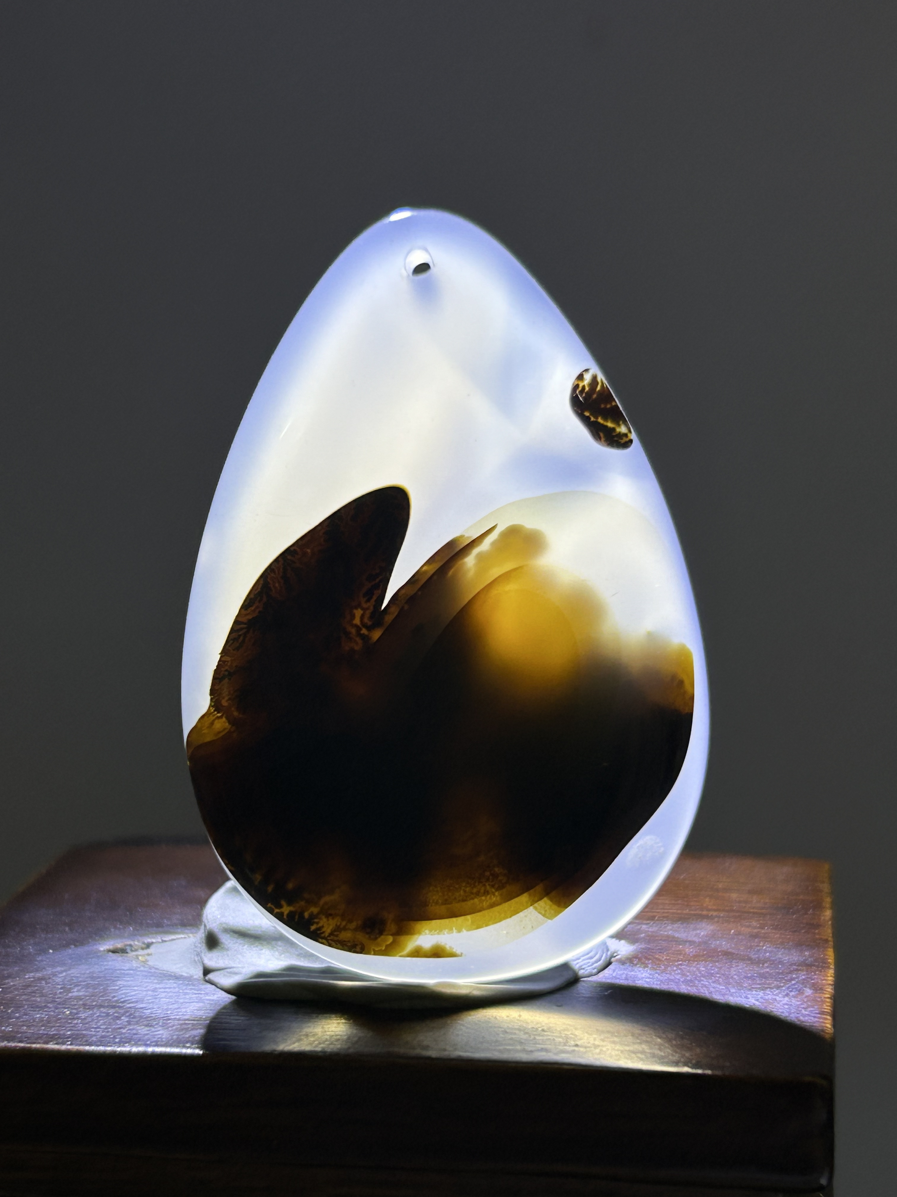 天然海洋玉髓水墨吊坠毛衣链649尺寸50/35/8mm有一点凹凸介意慎拍