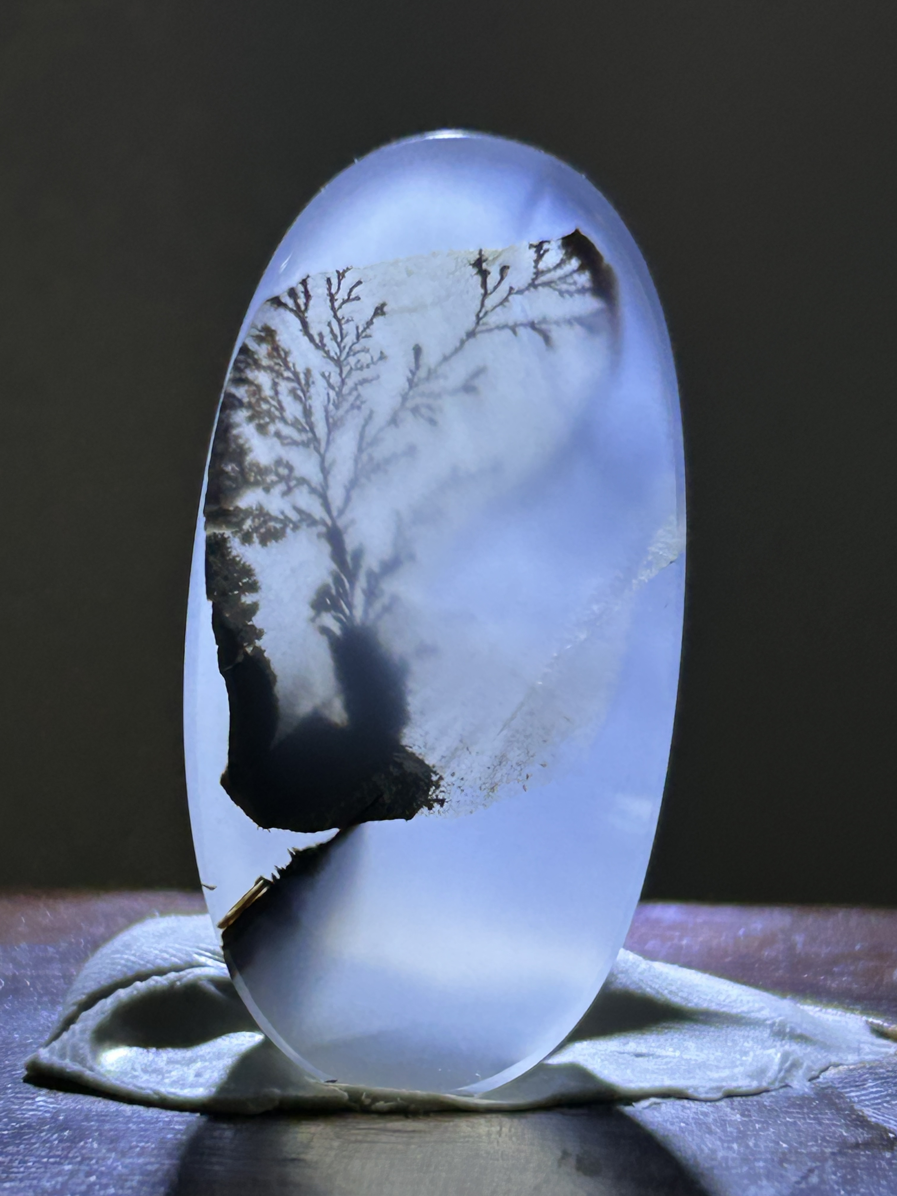 天然海洋玉髓吊坠290树手工抛光尺寸37/19/6mm