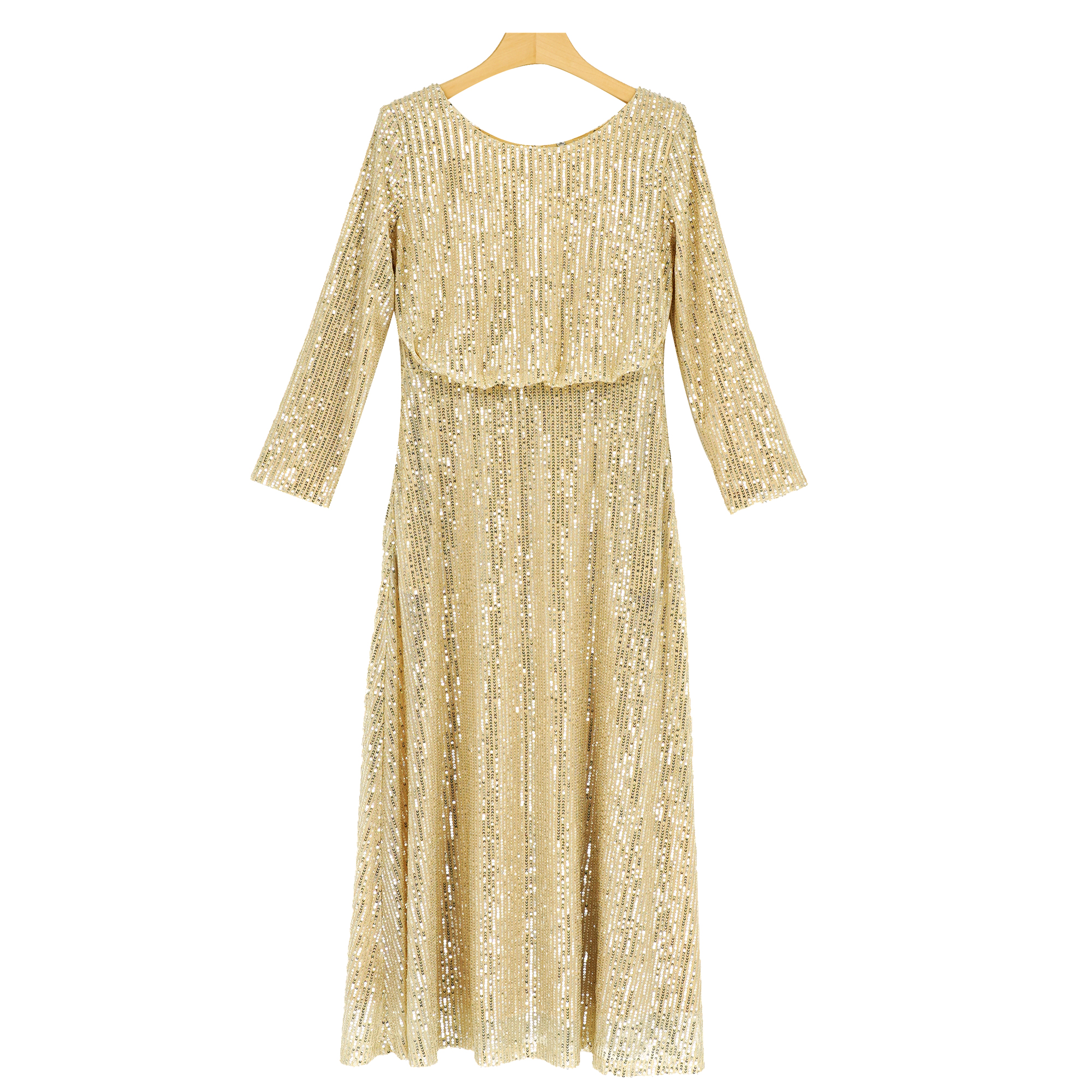 （现货）重工刺绣亮片闪亮礼服气质优雅长款轻奢设计（裙长125-130）