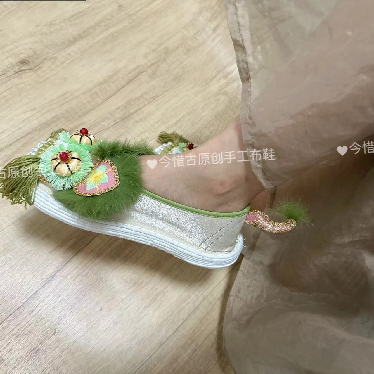  云之汀纯手工非遗成人女款虎头鞋舒适时尚休闲百搭夏季软底平底