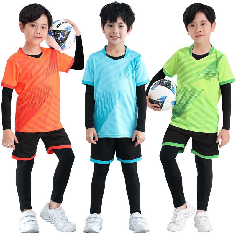 番狮儿童紧身衣训练服秋冬运动套装打底服篮球足球速干衣男女童