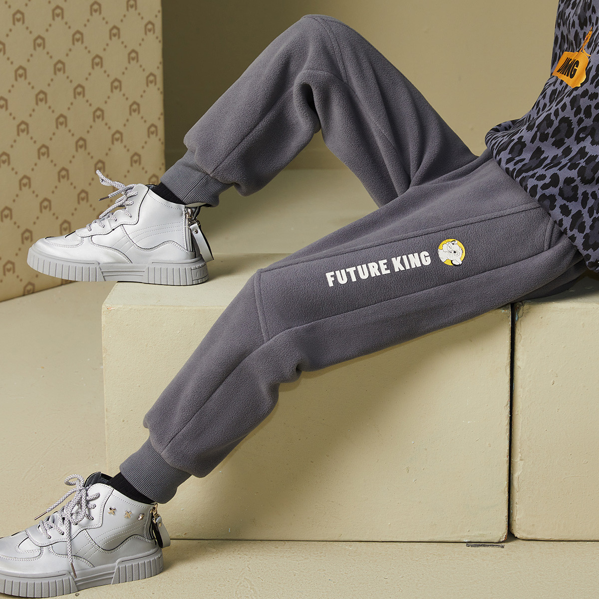 男童裤子秋儿童摇粒绒舒适长裤JDZPS0328M